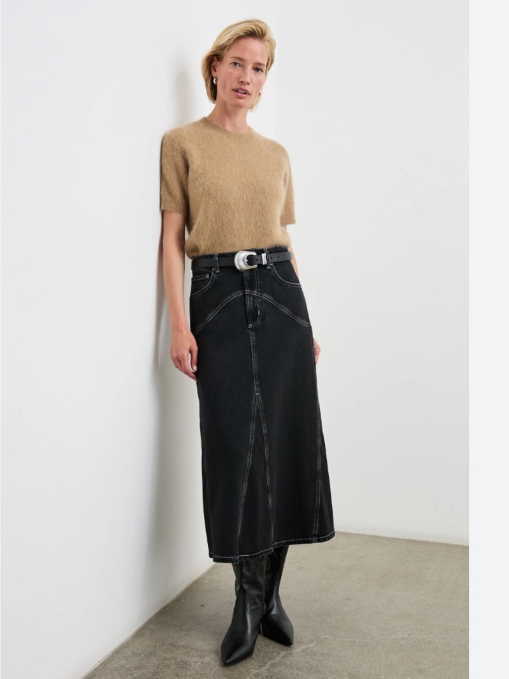 RAILS Del Rey Denim Skirt in Black Sand Black 27
